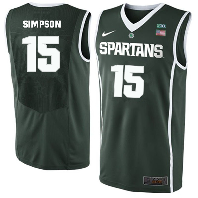 Men Michigan State Spartans #15 Ralph Simpson NCAA Nike Authentic Green 2020 College Stitched Basketball Jersey OJ41H47YV